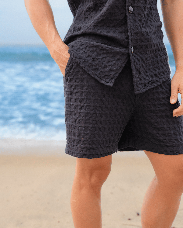 Orb Waffle Short – Black – Mens - SAND CLOUD