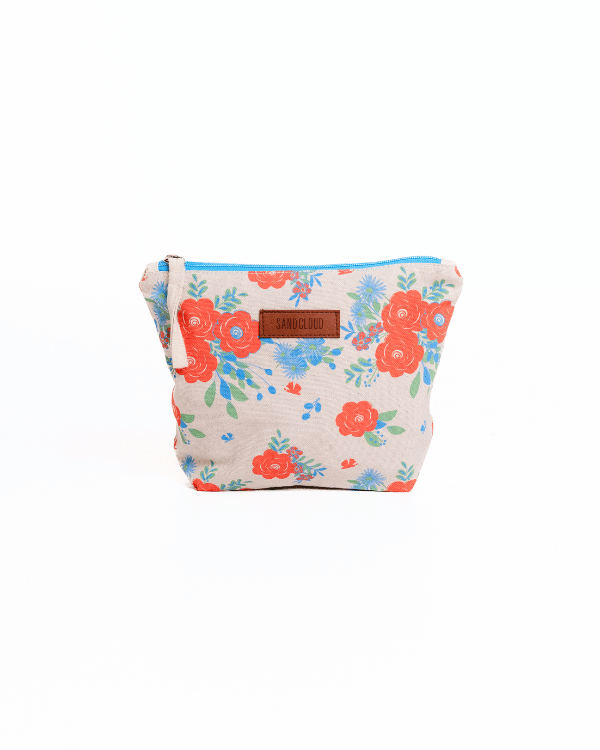 Flower Bunch Zipper Pouch - SAND CLOUD