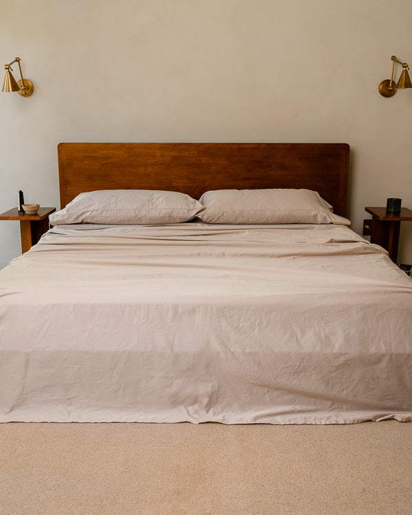 Luxe Sateen Flat Top Sheet Beige - SAND CLOUD