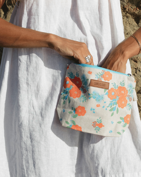 Flower Bunch Zipper Pouch - SAND CLOUD