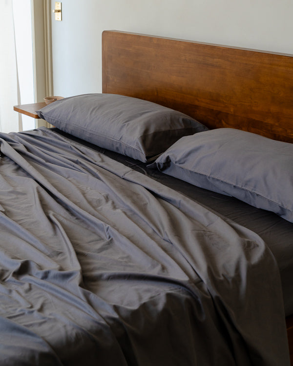 Luxe Sateen Pillowcase Set Steel Grey - SAND CLOUD