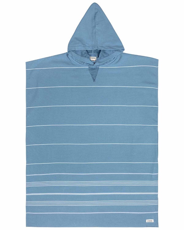 Classic Stripe Hooded Poncho Slate Blue - SAND CLOUD