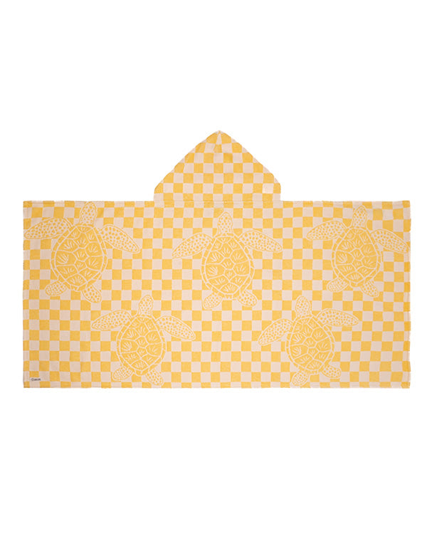 Checker Turtle Hooded Kids Bath Towel - SAND CLOUD