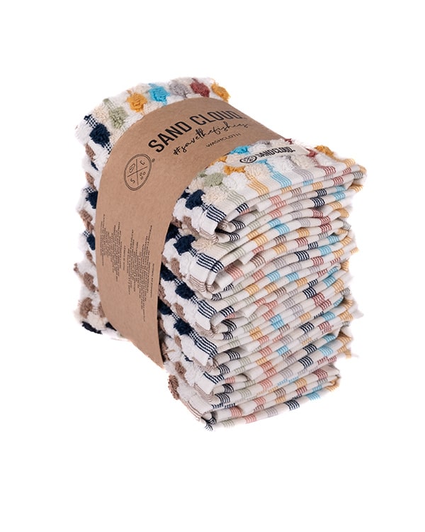 Stripe Polka Dot Washcloth Bath Bundle – 6 Pack - SAND CLOUD