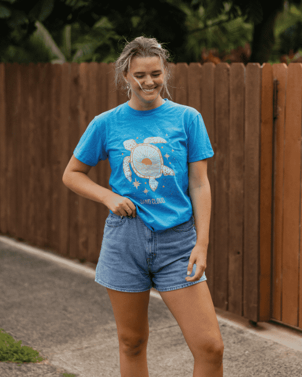 Sunrise Turtle SS Tee – Sapphire Blue - SAND CLOUD