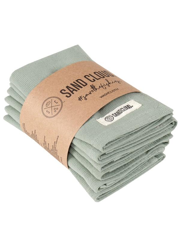 Terra Bath Washcloth Bundle – 6 Pack – Sage - SAND CLOUD