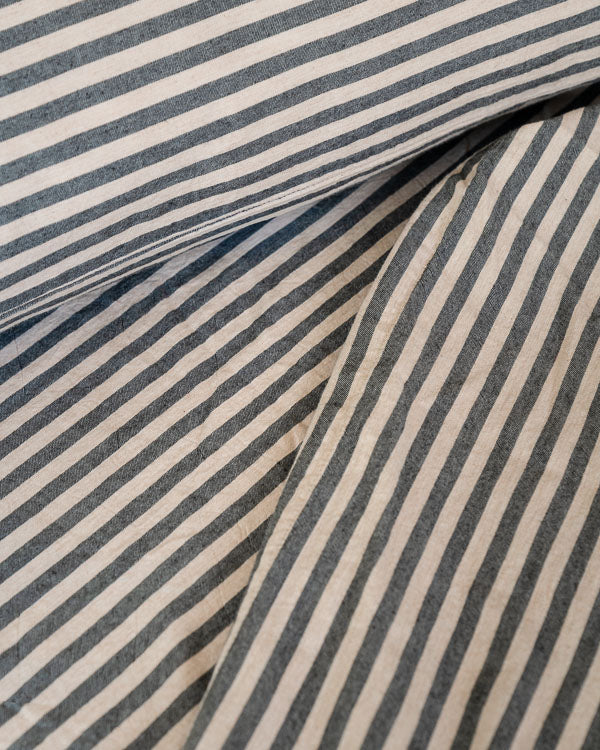 Classic Micro Twill Stripe Melange Flat Top Sheet Steel Grey - SAND CLOUD