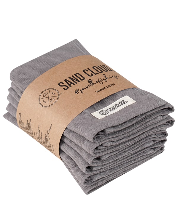 Terra Bath Washcloth Bundle – 6 Pack – Grey - SAND CLOUD