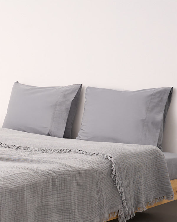 Signature Percale Solid Pillowcase Set Grey - SAND CLOUD