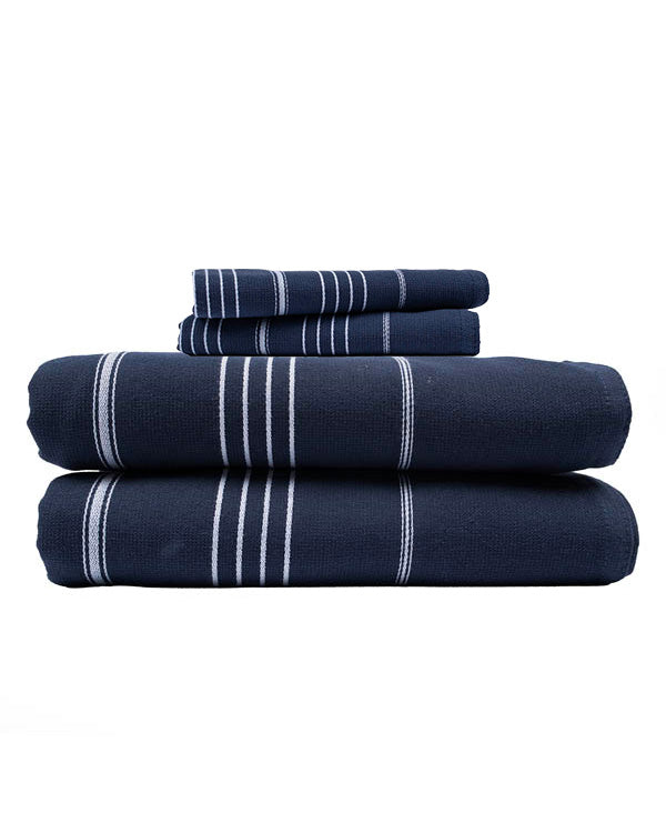 Classic Fringeless XL Bath Bundle – Navy - SAND CLOUD
