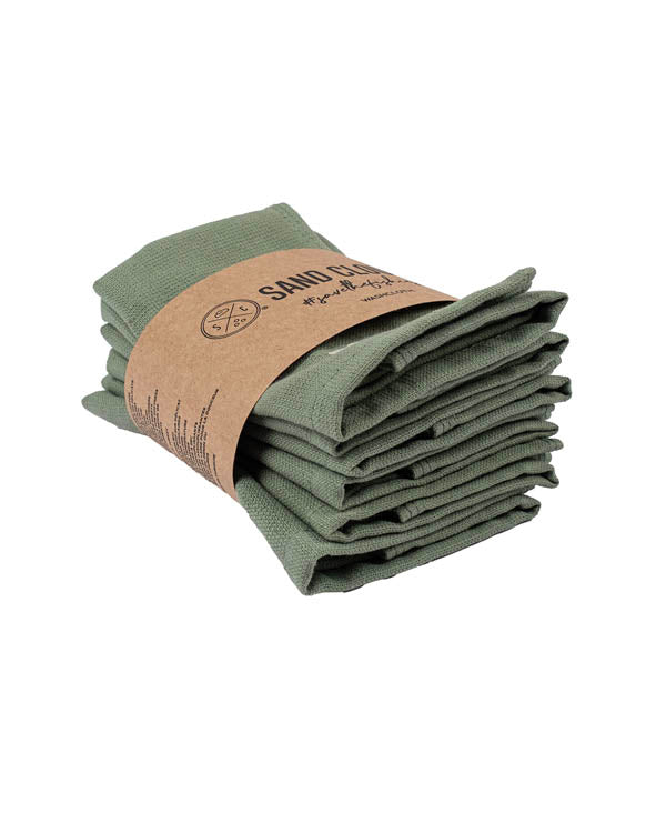 Terra Bath Washcloth Bundle 6 Pack – Hedge Green - SAND CLOUD