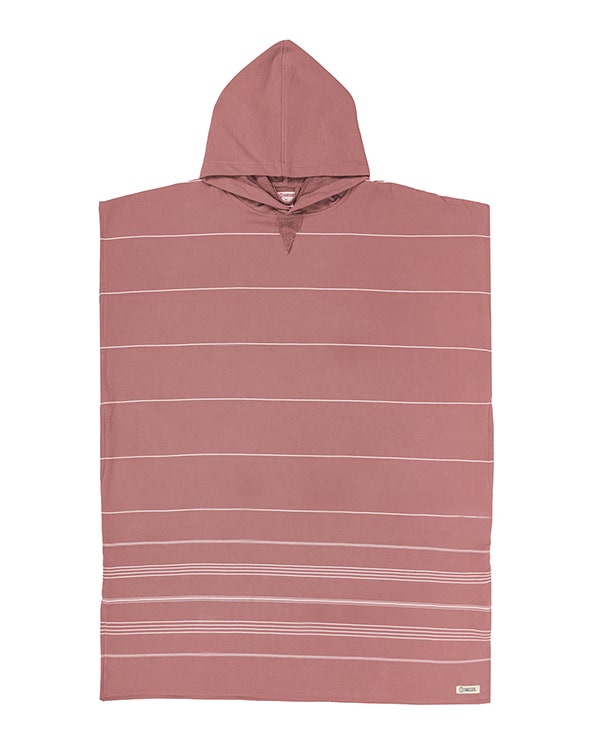 Classic Stripe Hooded Poncho – Withered Rose - SAND CLOUD