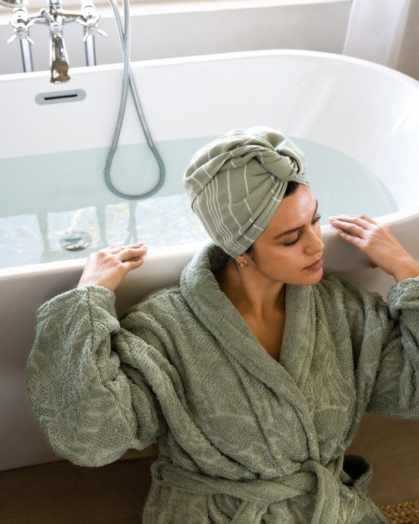 Aquatic Turtle Robe – Sage - SAND CLOUD