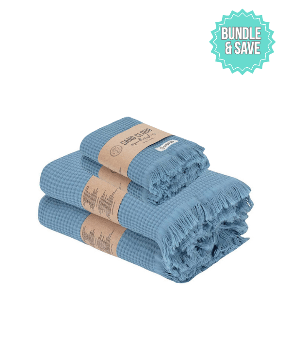 Micro Waffle XL Bath Bundle – Slate Blue - SAND CLOUD