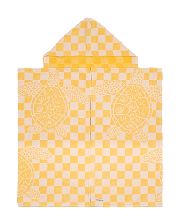 Checker Turtle Hooded Kids Bath Towel - SAND CLOUD