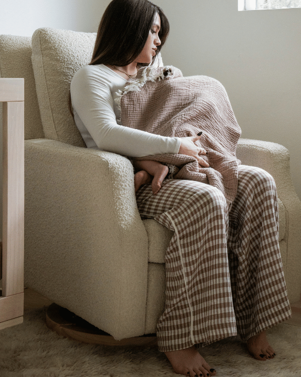 Little Fishies Gauze Receiving Blanket – Warm Taupe - SAND CLOUD
