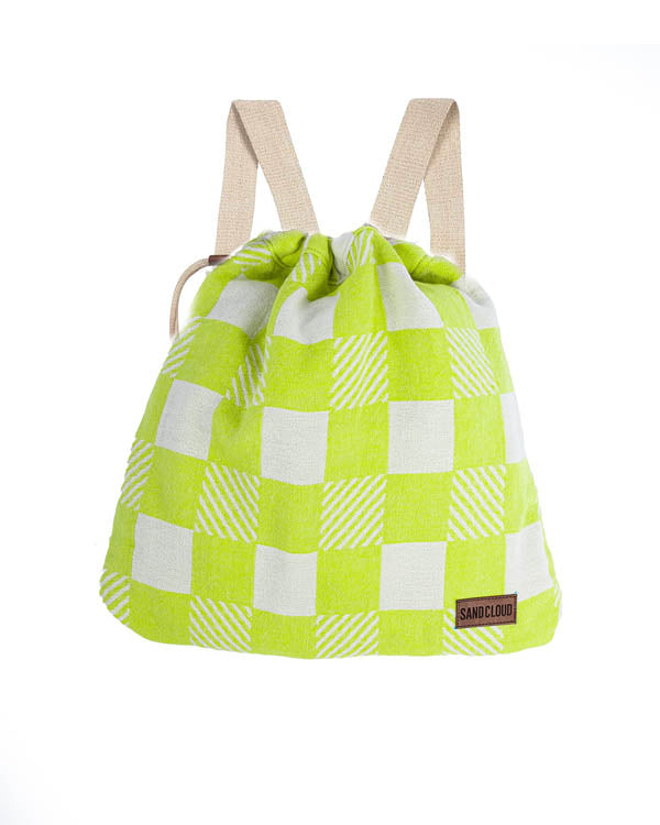 Checker Towel Bag – Lime - SAND CLOUD