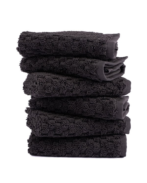 Atom Washcloth Bath Bundle – Charcoal – 6 Pack - SAND CLOUD