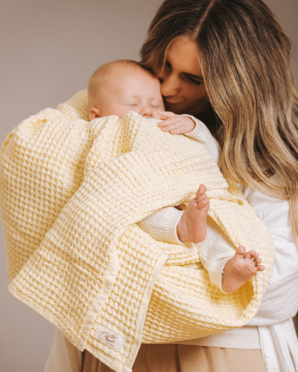 Little Fishies Waffle Blanket – Butter - SAND CLOUD