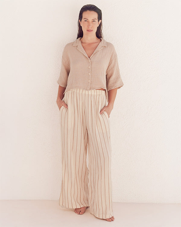 Sagar Gauze Crop Shirt – Pant Set - SAND CLOUD