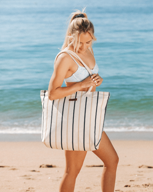 Vert Stripe Beach Tote - SAND CLOUD