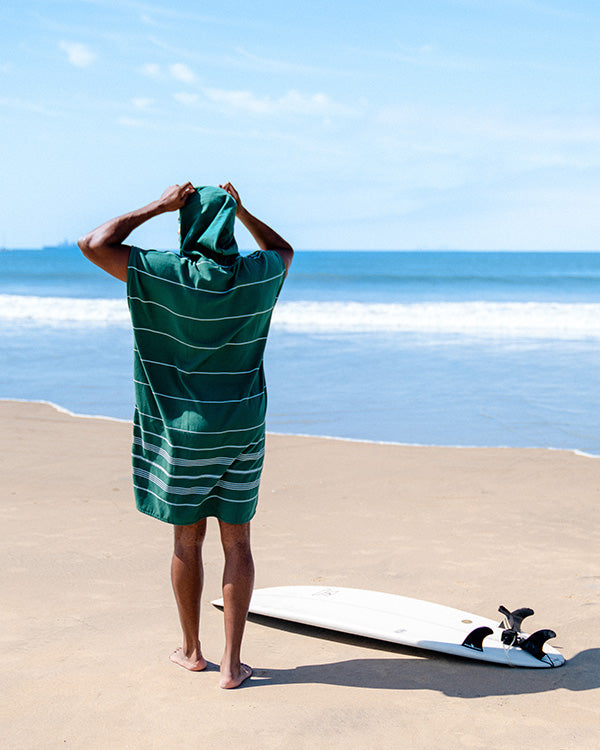 Classic Stripe Hooded Poncho – Rain Forest - SAND CLOUD