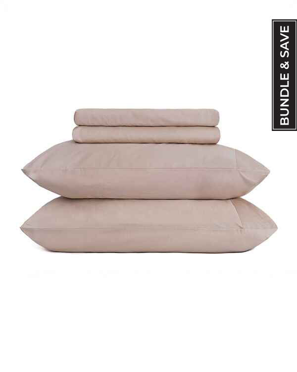Signature Percale Solid Sheet Set Beige - SAND CLOUD