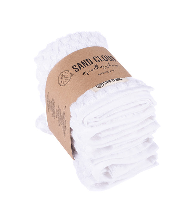 Atom Washcloth Bath Bundle – White – 6 Pack - SAND CLOUD