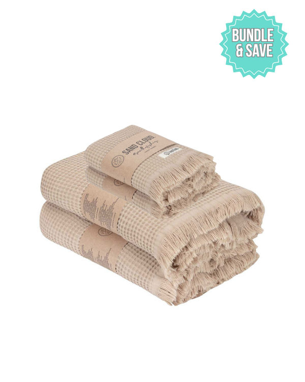 Micro Waffle XL Bath Bundle – Sand - SAND CLOUD