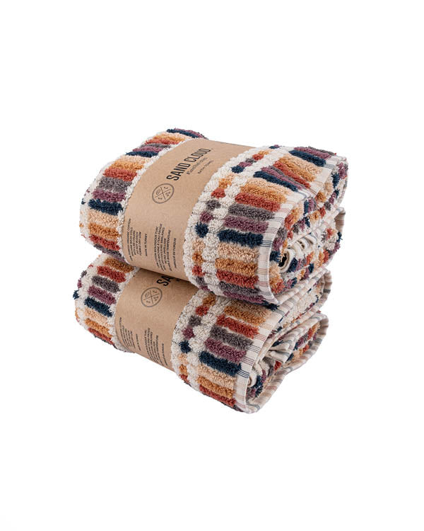 Dashes Stripe Bath Bundle – 2 Pack – Spice - SAND CLOUD