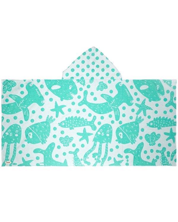 Sea Creatures Hooded Kids Bath Towel - SAND CLOUD