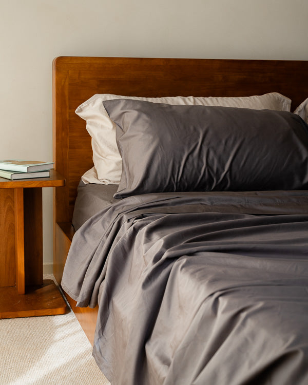 Luxe Sateen Sheet Set Steel Grey - SAND CLOUD