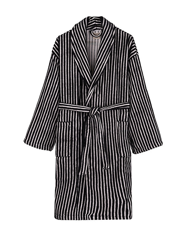 Stripe Dot Robe – Black - SAND CLOUD