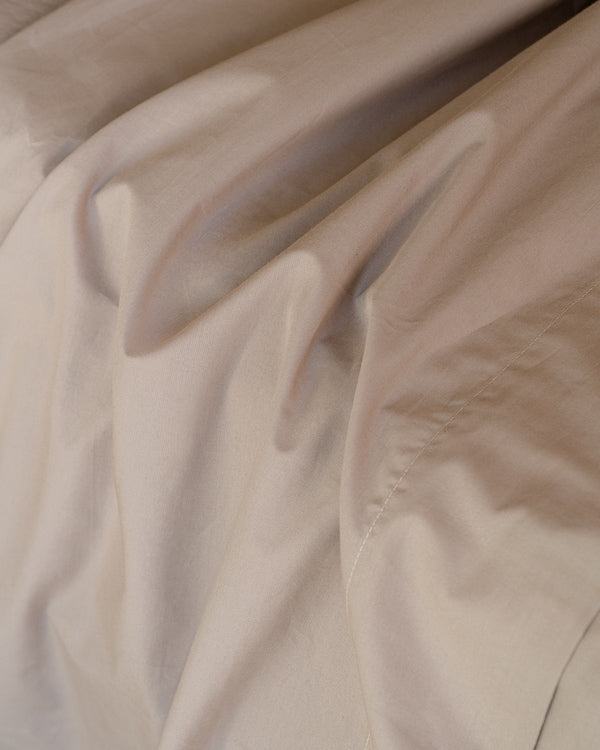 Signature Percale Solid Flat Top Sheet Beige - SAND CLOUD