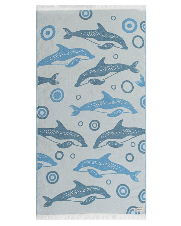 Dolphin Bubbles Kids Towel - SAND CLOUD