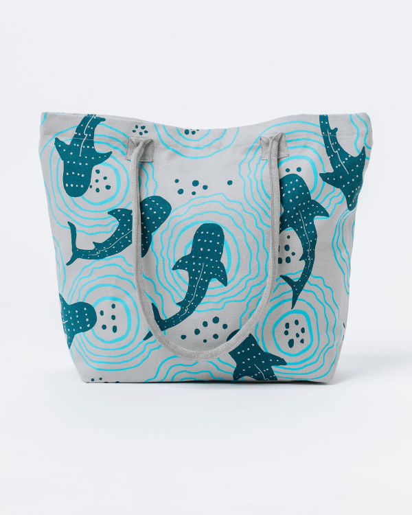 Shark Ripples Beach Tote - SAND CLOUD