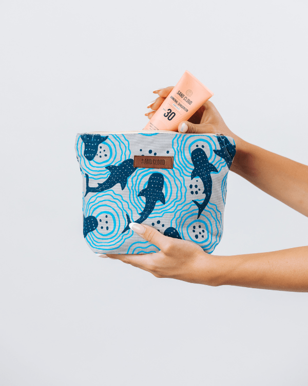 Shark Ripples Zipper Pouch - SAND CLOUD