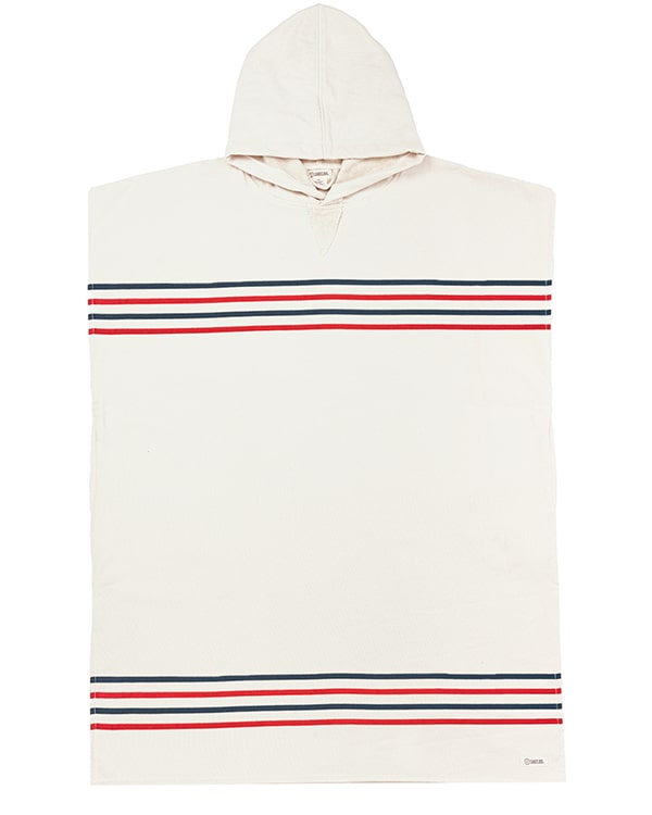 Border Classic Stripe Poncho – Red / Navy - SAND CLOUD