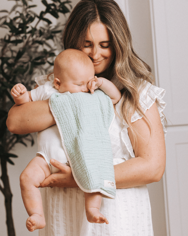 Little Fishies Gauze Burping Cloth Bundle – 3 Pack – Seafoam / Peach Fuzz / Natural - SAND CLOUD