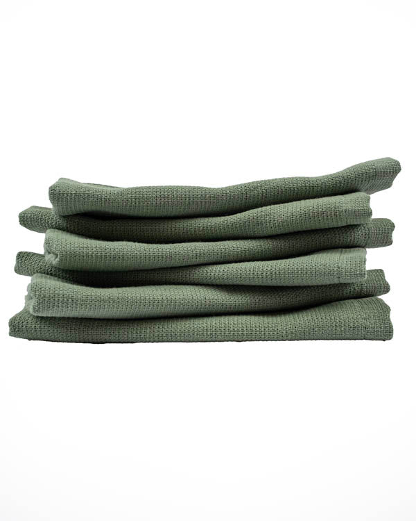 Terra Bath Washcloth Bundle 6 Pack – Hedge Green - SAND CLOUD