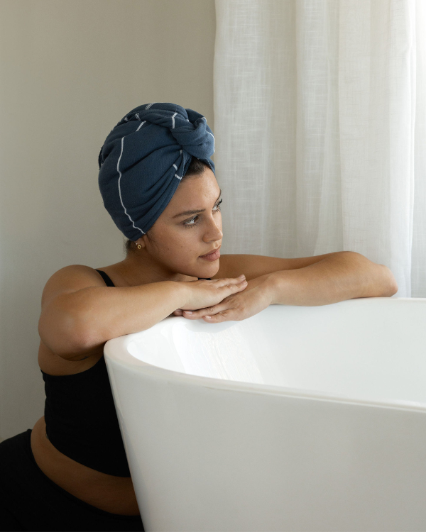 Classic Hair Towel – Navy - SAND CLOUD