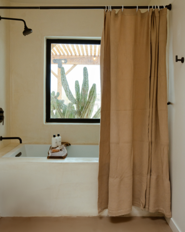 Micro Waffle Shower Curtain – Sand - SAND CLOUD